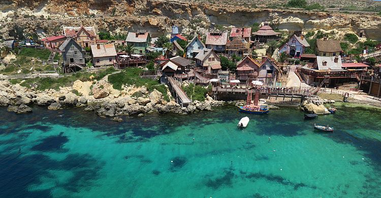 Das Wetter im Popeye Village auf Malta im Mai.