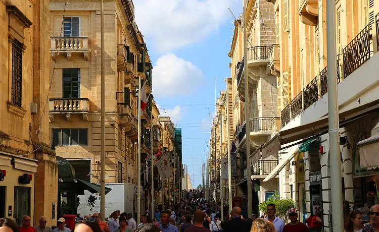 Einkaufsstraße in Maltas Hauptstadt Valletta