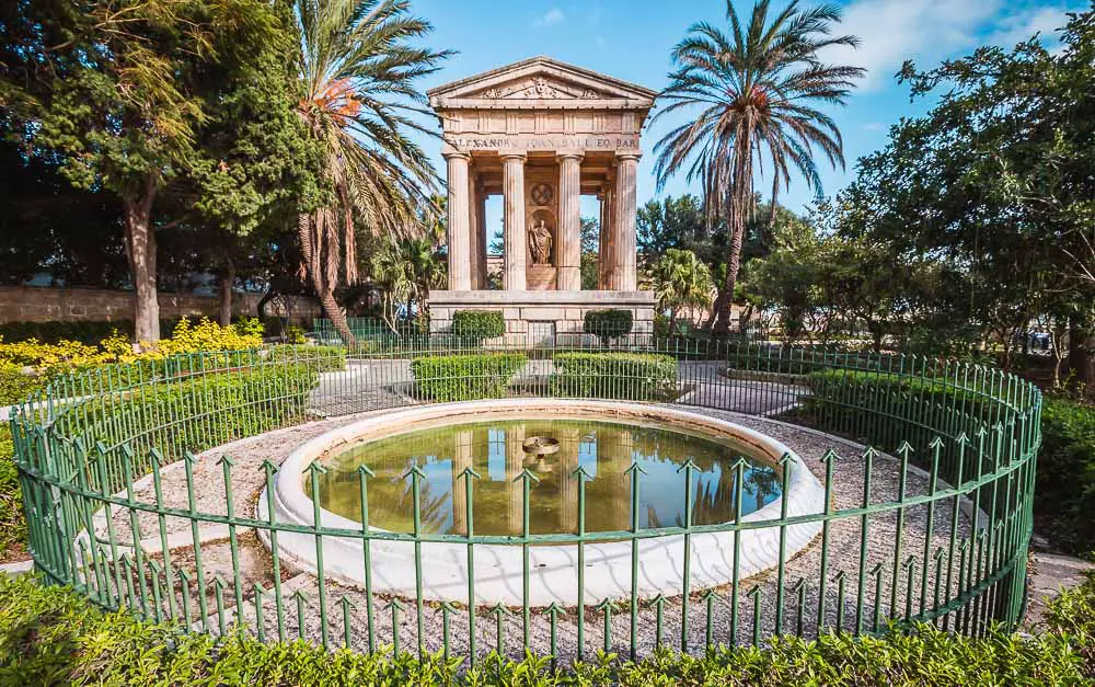 Lower Barrakka Garden in Valletta in Malta