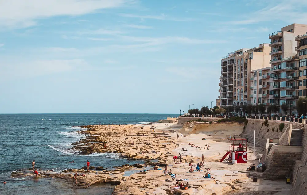 Promenade in Sliema in Malta