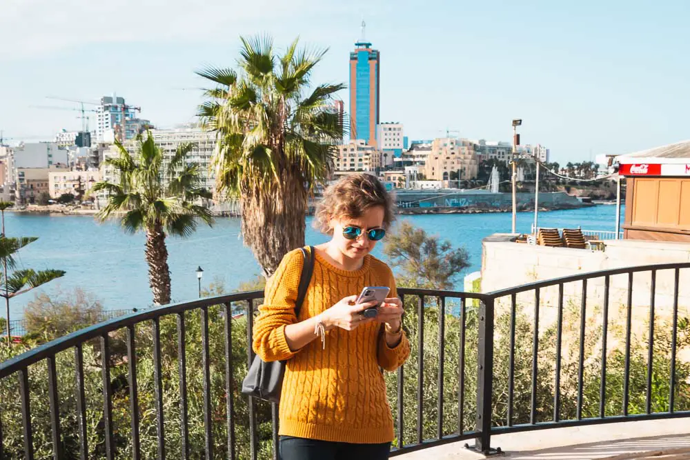 Blick von Sliema Richtung St. Julian's im Winter in Malta